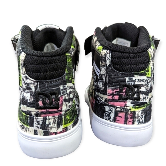 New DC Kids Trainers Boys High Tops DC Sneakers Grafitti Multicolor DC High Tops - Picture 5 of 12